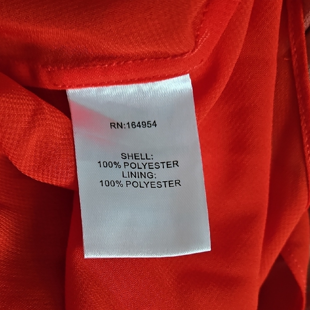 Elegant Orange Leaf Print Long Sleeve Dress - Picture 15 of 17